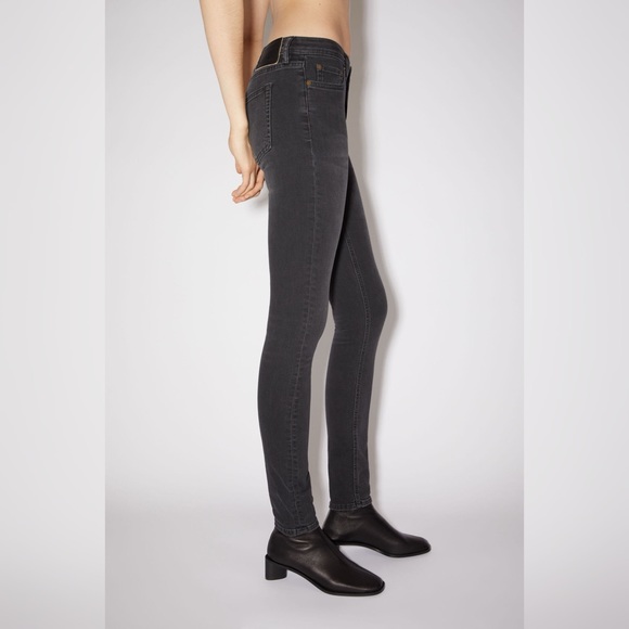 NWOT Acne Studios Climb Skinny Fit Jeans in Used Black - Picture 1 of 11